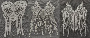 Bridal beaded design embellished with crystal, beads, sequins, stones, silk threads by Ricamour Embroideries