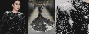 MET gala hand embroidered couture gown