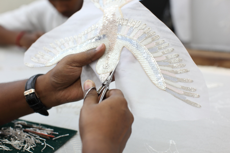 custom hand embroidery by Ricamour Embroideries for couture, bridal, art, accessories