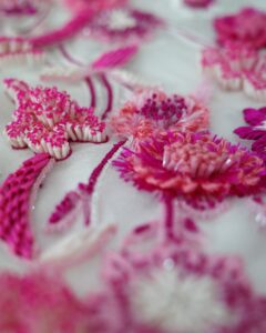 custom hand embroidery by Ricamour Embroideries for couture, bridal, art, accessories