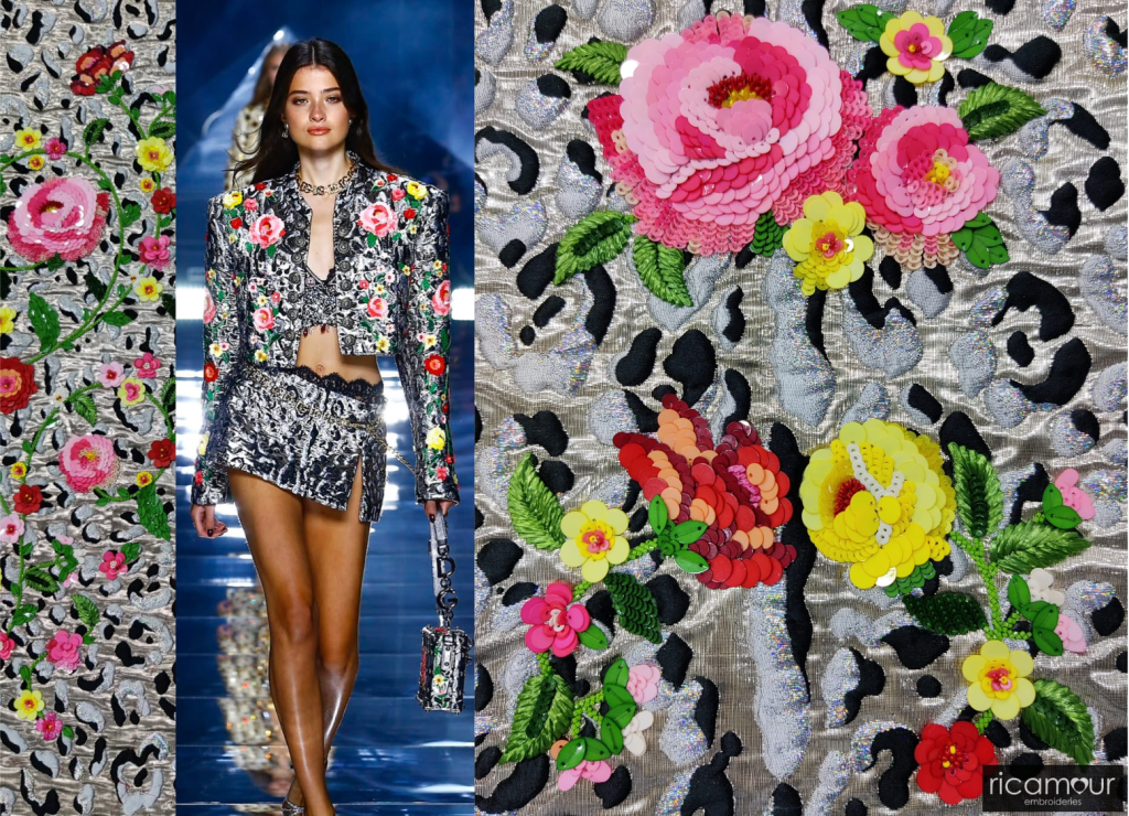 Ready to wear jacket and bag for Dolce Gabbana embroidered by Ricamour Embroideries