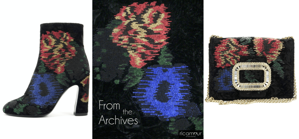 Hand beaded bags and shoes for Roger vivier by Ricamour.