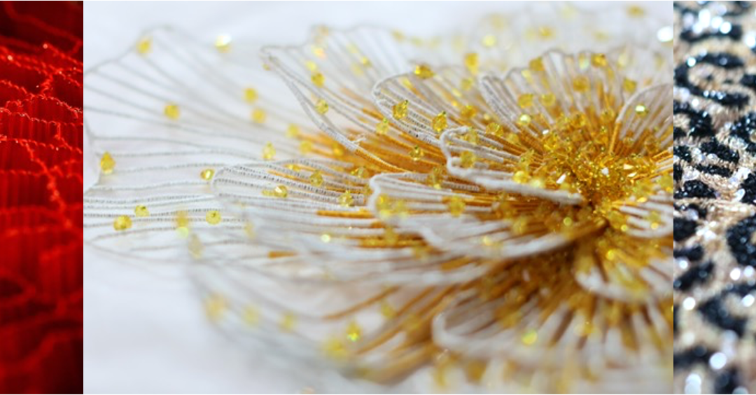 Ricamour hand-embroidered designs. For bespoke couture and avant garde. Also for luxury art installations.