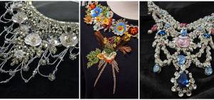 Hand embroidered design by Ricamour for fashion, costume, art and interiors