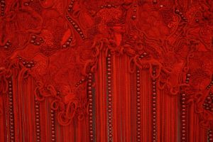 Hand embroidered design by Ricamour for fashion, costume, art and interiors