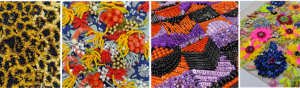 Hand embroidered design by Ricamour for fashion, costume, art and interiors