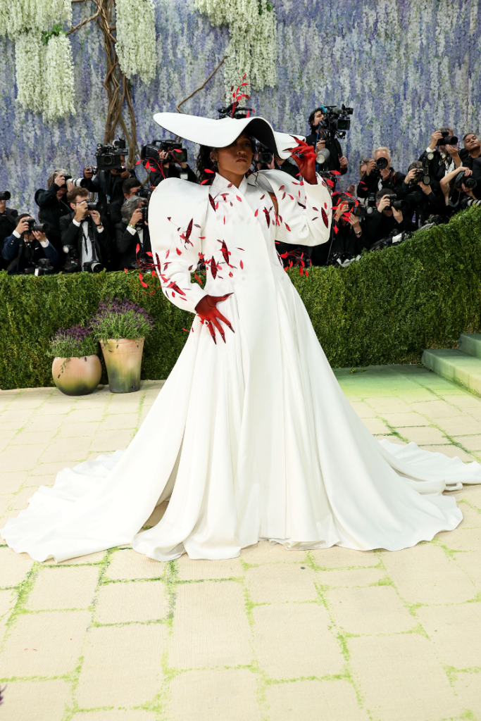 MET Gala 2026 Robert Wun for Naomi Osaka. Hand-beaded couture by Ricamour