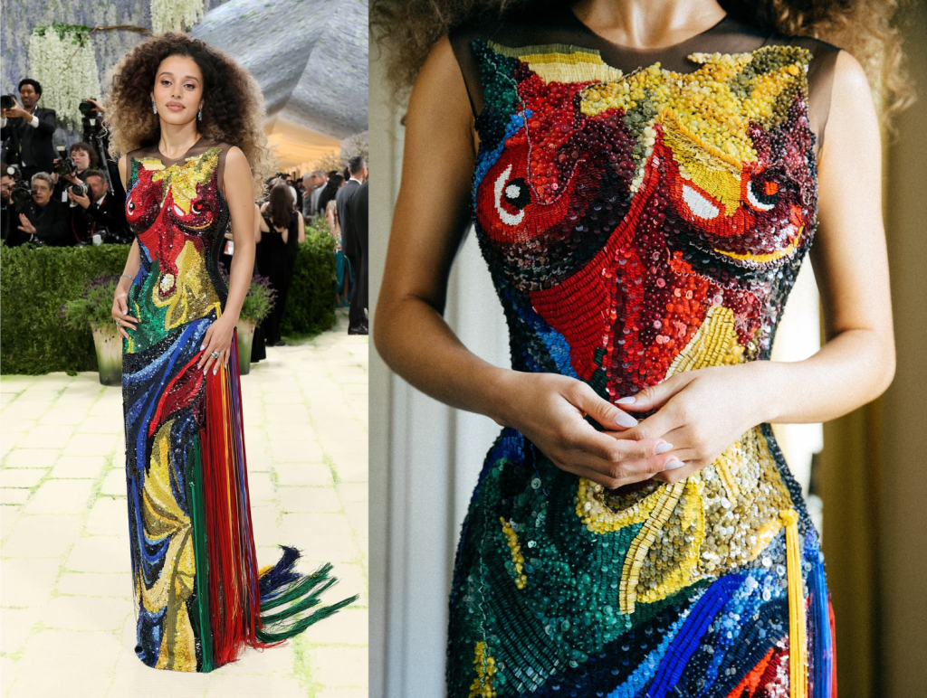 MET Gala 2026. Hand-beaded couture by Thom Browne.